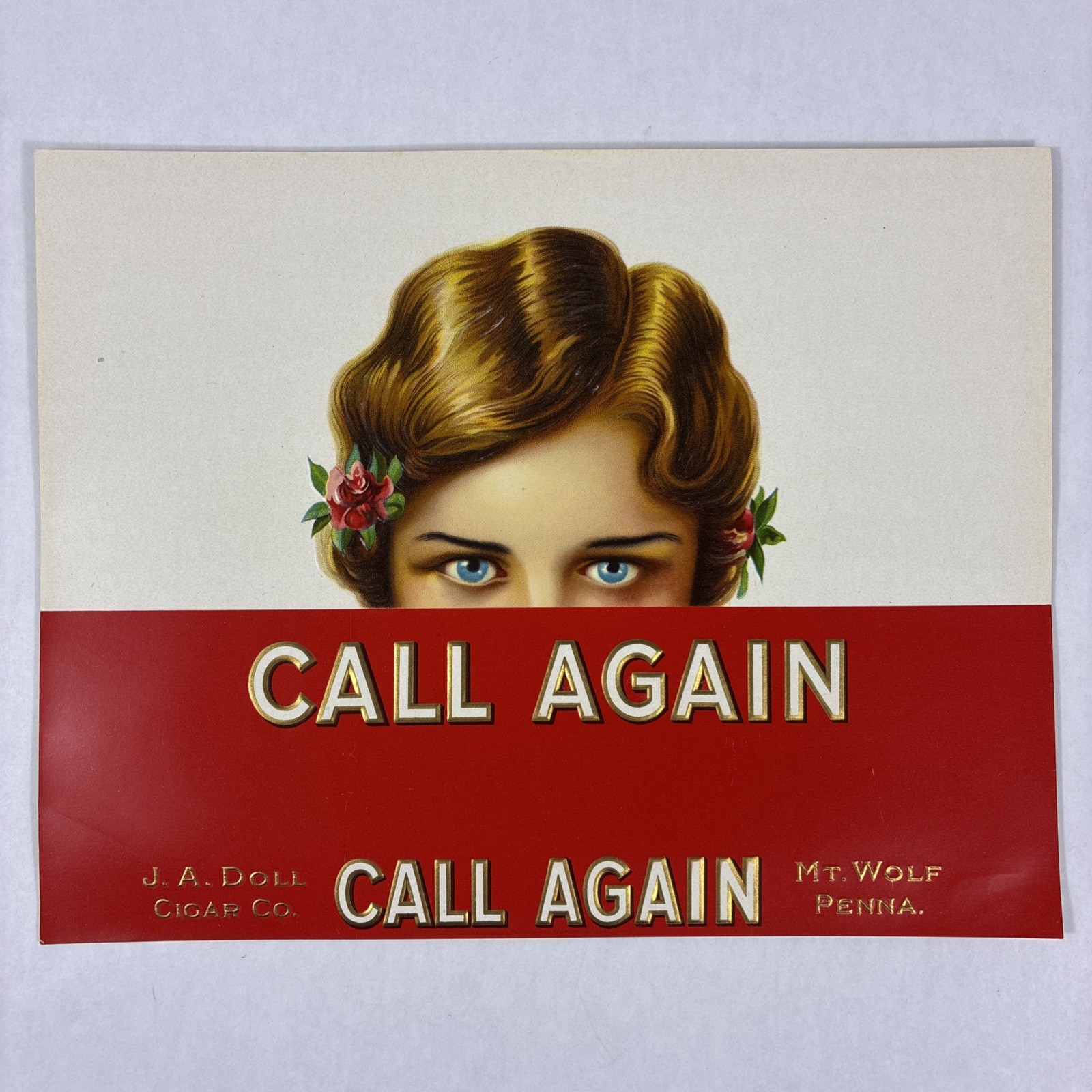 Rare Vtg 1930s Doll Cigar CALL AGAIN Inner Cigar Box Label Provocative Woman Rare Vtg 1930s Doll Cigar CALL AGAIN Inner Cigar Box Label Provocative Woman