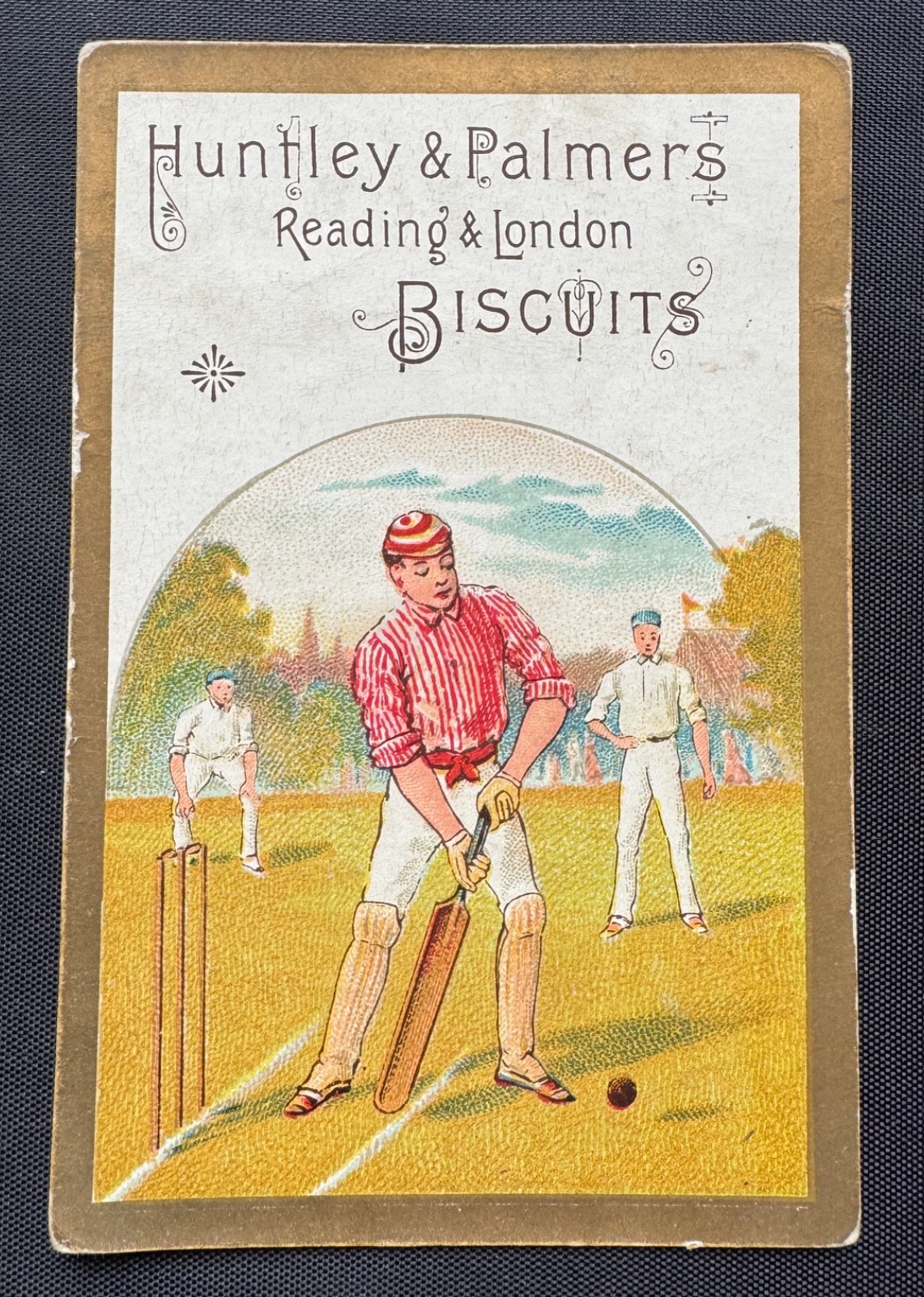 Rare 1878 Huntley & Palmers PROBABLY THE EARLIEST CRICKET CARD KNOWN