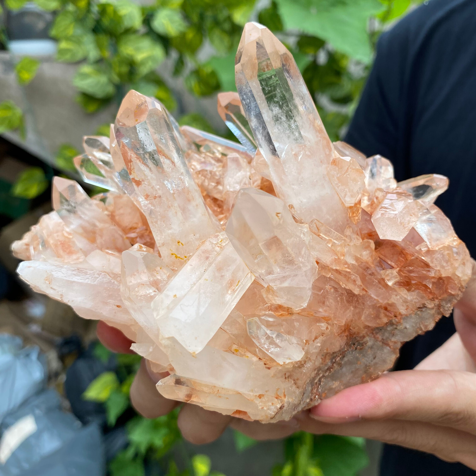 960G A+++Large Natural clear white Crystal Himalayan quartz cluster /mineralsls
