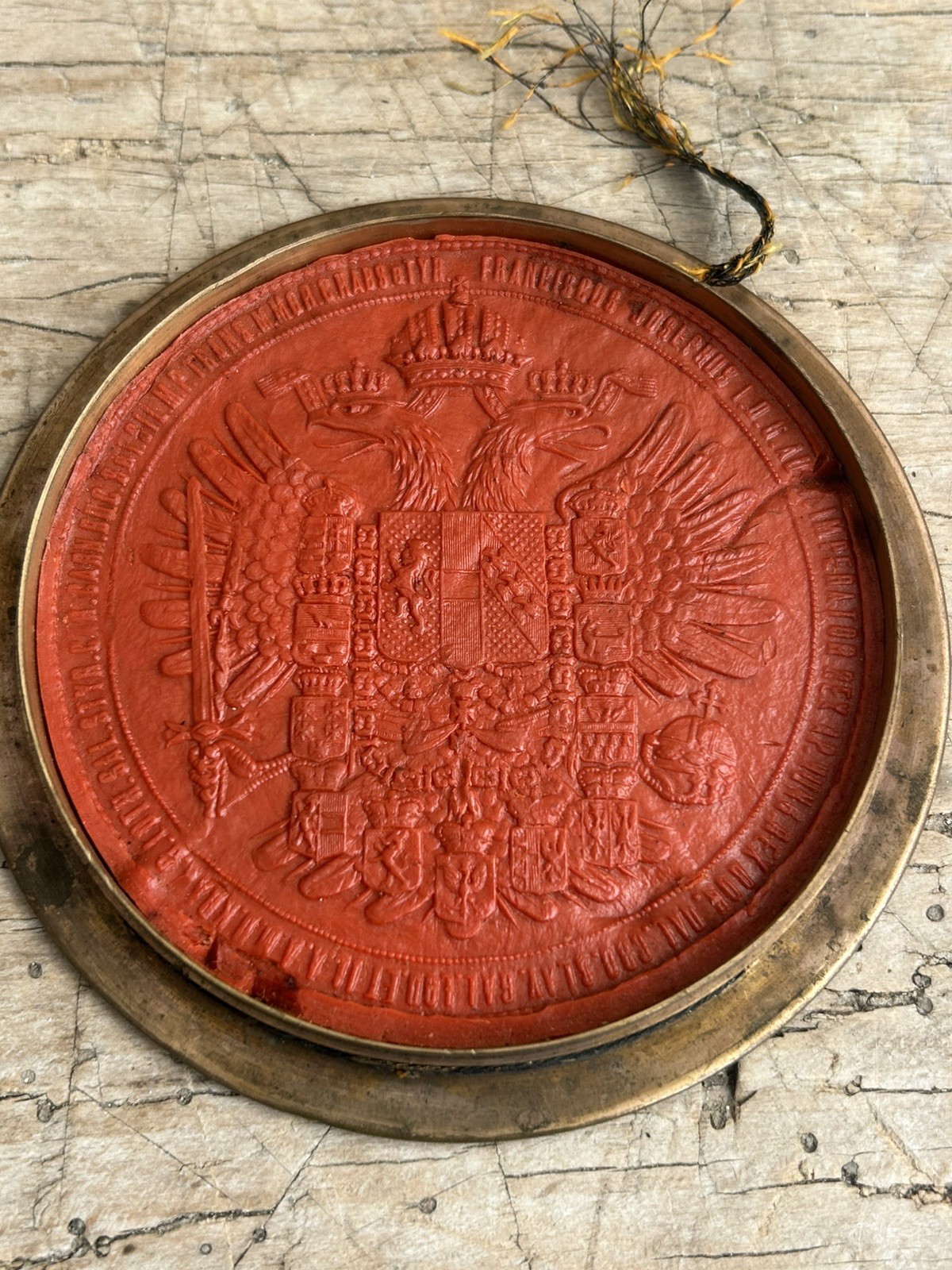 Antique Austrian Imperial Great Seal Franz Joseph I Coat of Arms Brass Skippet Antique Austrian Imperial Great Seal Franz Joseph I Coat of Arms Brass Skippet