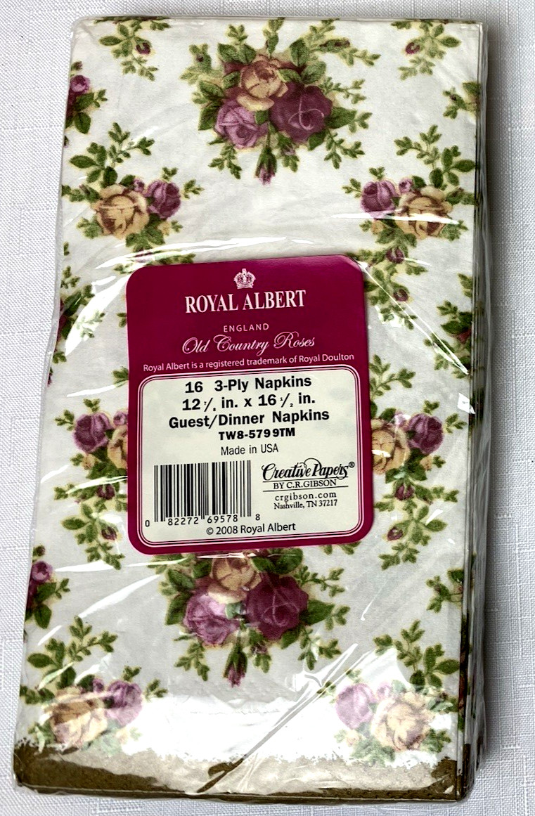 Royal Albert Old Country Roses 3-Ply 16 Guest/Dinner Paper Napkins Royal Albert Old Country Roses 3-Ply 16 Guest/Dinner Paper Napkins