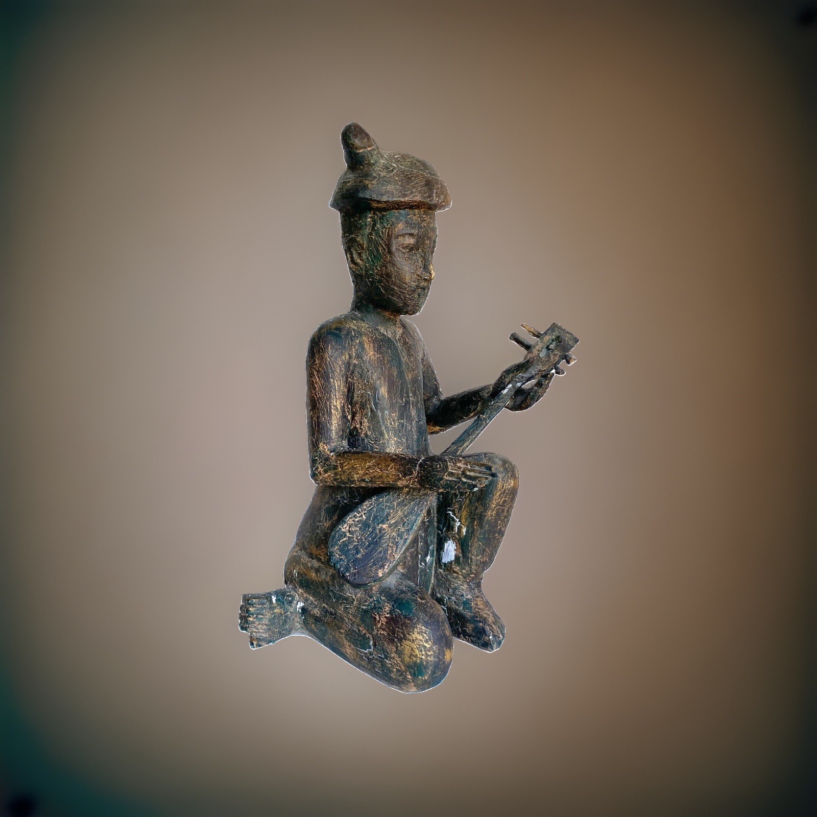 Vtg West African Carved Wood Statue Musician Playing Lute Ngoni Tribal Fig 16\ Vtg West African Carved Wood Statue Musician Playing Lute Ngoni Tribal Fig 16\