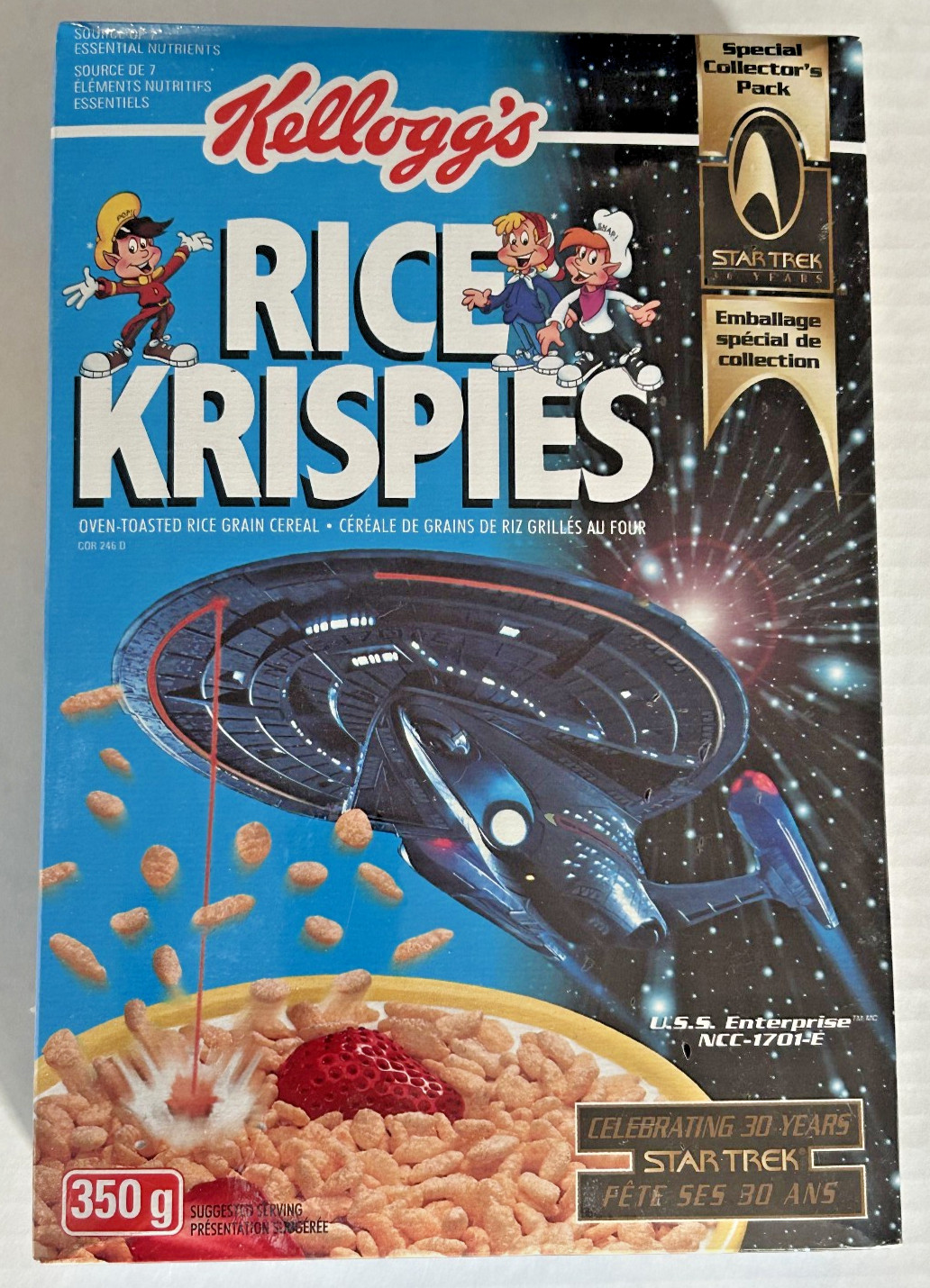 1996 Kellogg's Rice Krispies STAR TREK First Contact 30th Ann Sealed Cereal Box