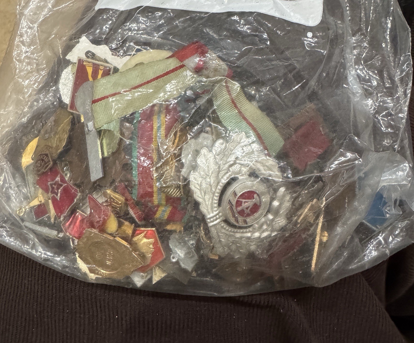 Vintage Mixed Lot of Damaged Russian Soviet Era Enamel Pins, Medals  USSR, CCCP
