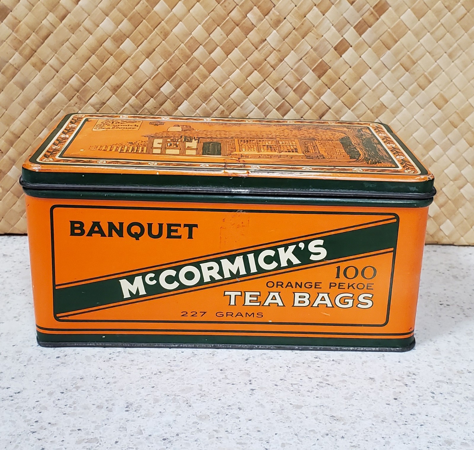 Vint. McCORMICK  BANQUET ORANGE PEKOE TEA 100 BAGS  TIN (Tbx62)