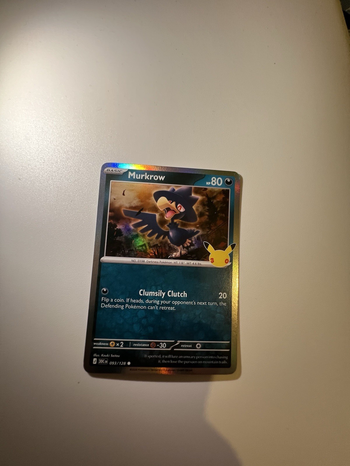 Murkrow (Holo) 093/128 - Pokemon TCG 30th Celebration- NM