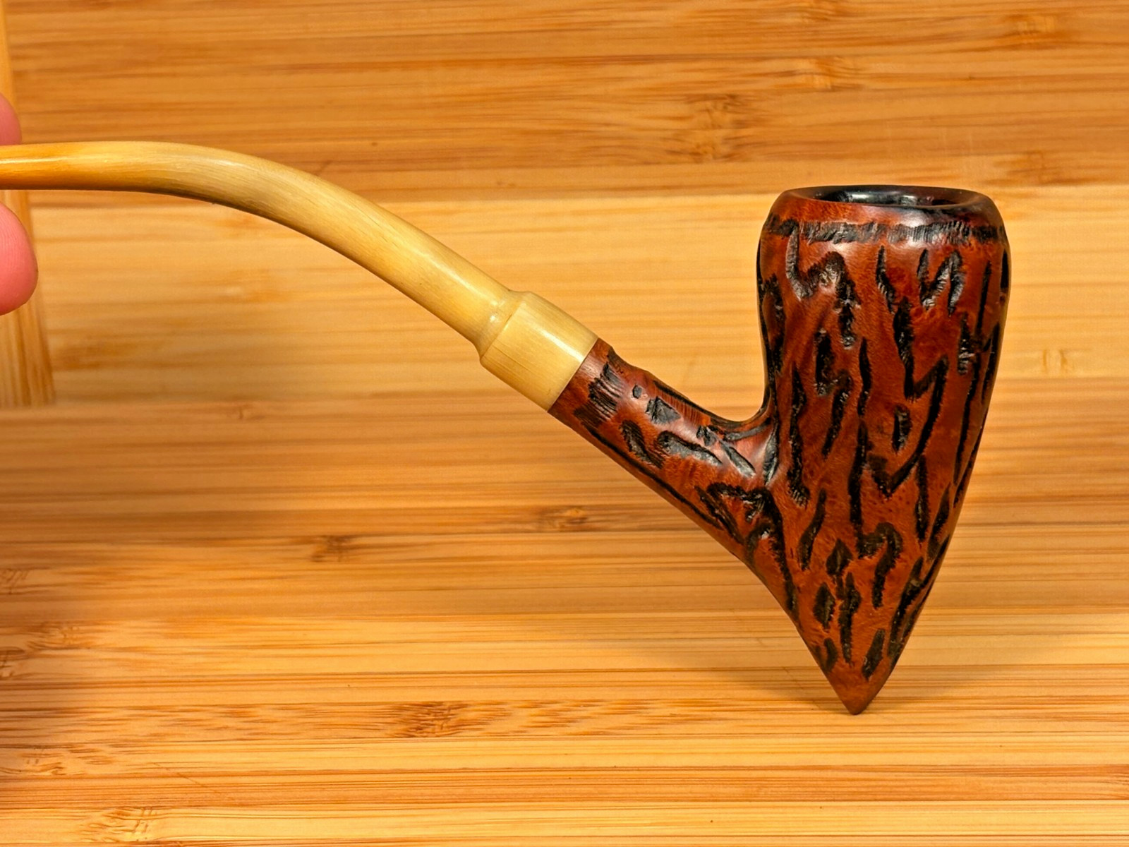Prince Amled Handmade Freehand Pickaxe | Danish Estate Pipe | Horn Stem