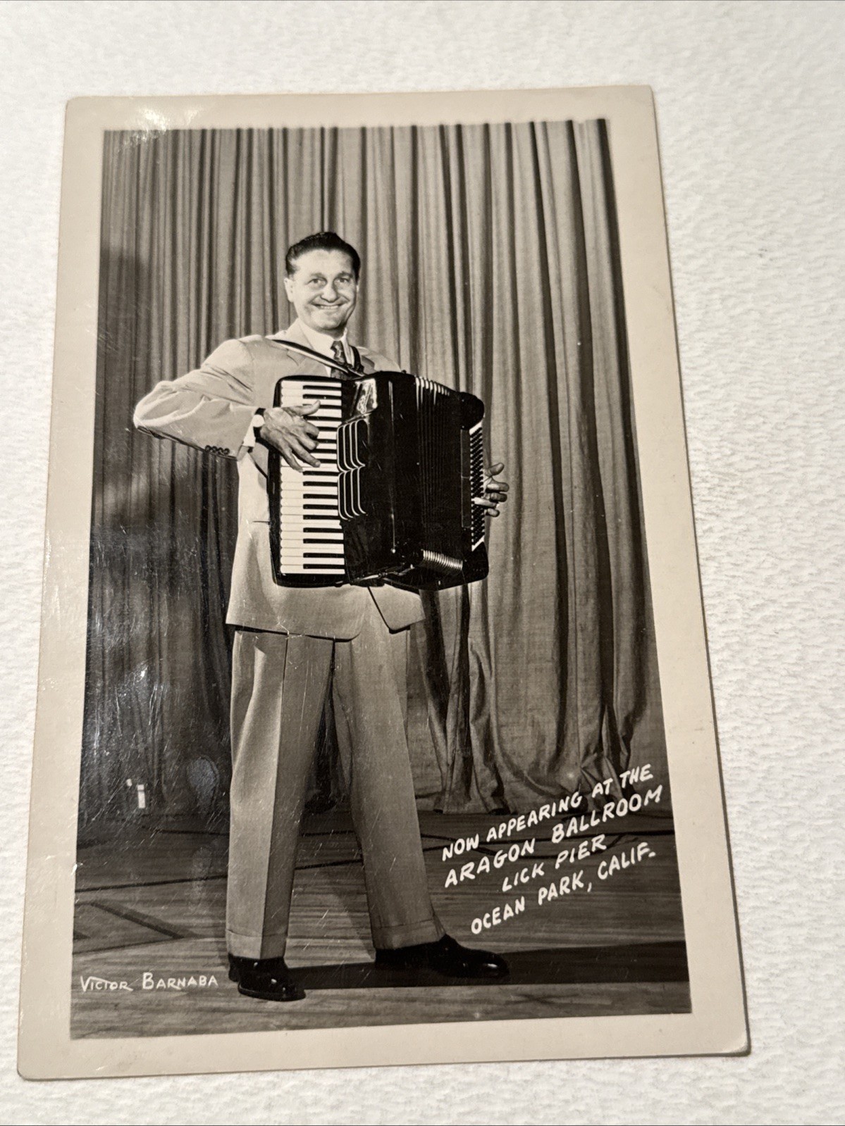 Vintage Real Photo Postcard Rppc Lawrence Welk Accordion Big Band Orchestra