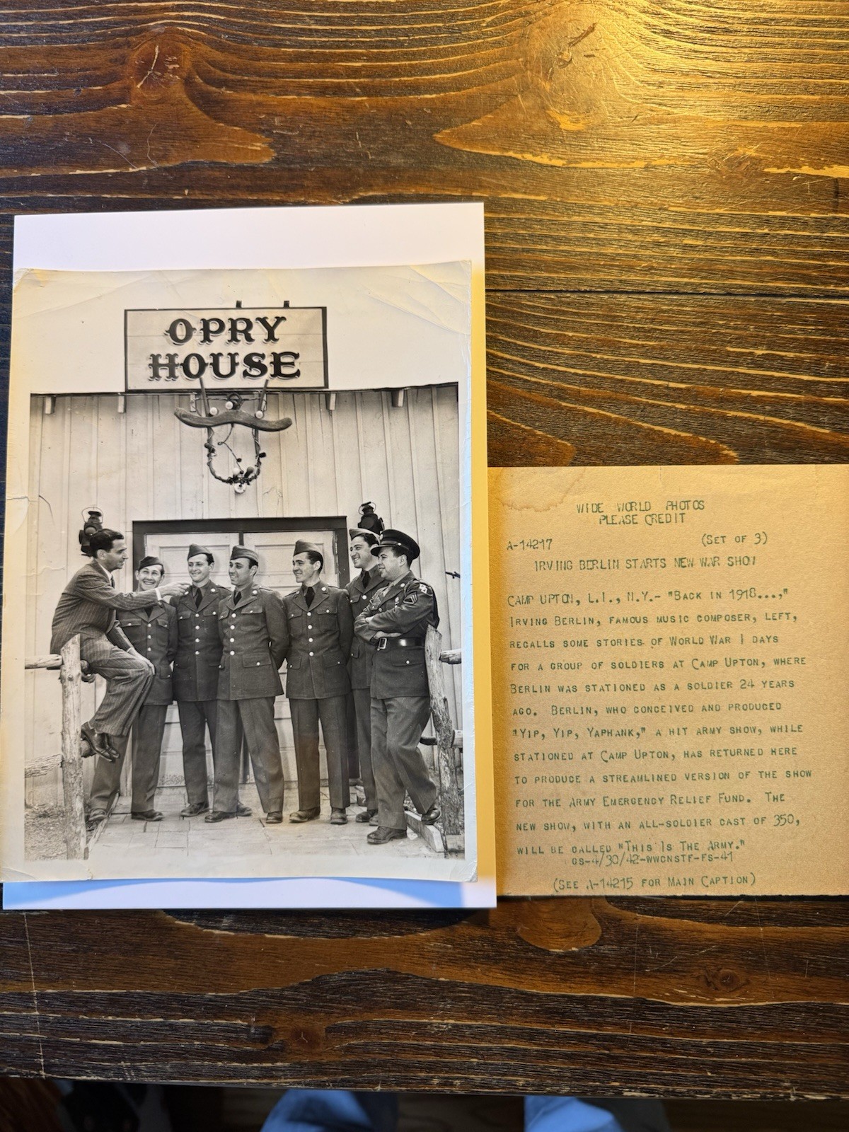 Vintage 1942 WWII Press Photo Irving Berlin Camp Upton NY This Is The Army Snipe Vintage 1942 WWII Press Photo Irving Berlin Camp Upton NY This Is The Army Snipe