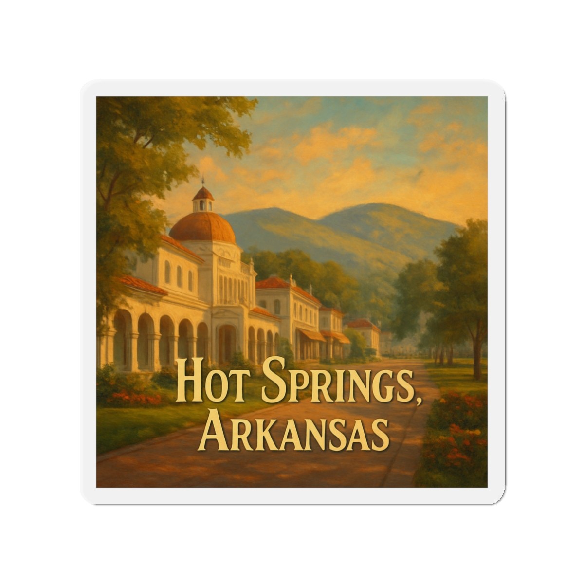 Die-Cut Fridge Magnet Hot Springs Arkansas Historic Bathhouse