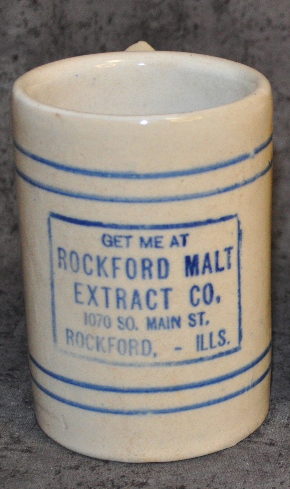 RARE RED WING ADVERTISING MUG ROCKFORD MALT EXTRACT CO IL ILLS ILLINOIS