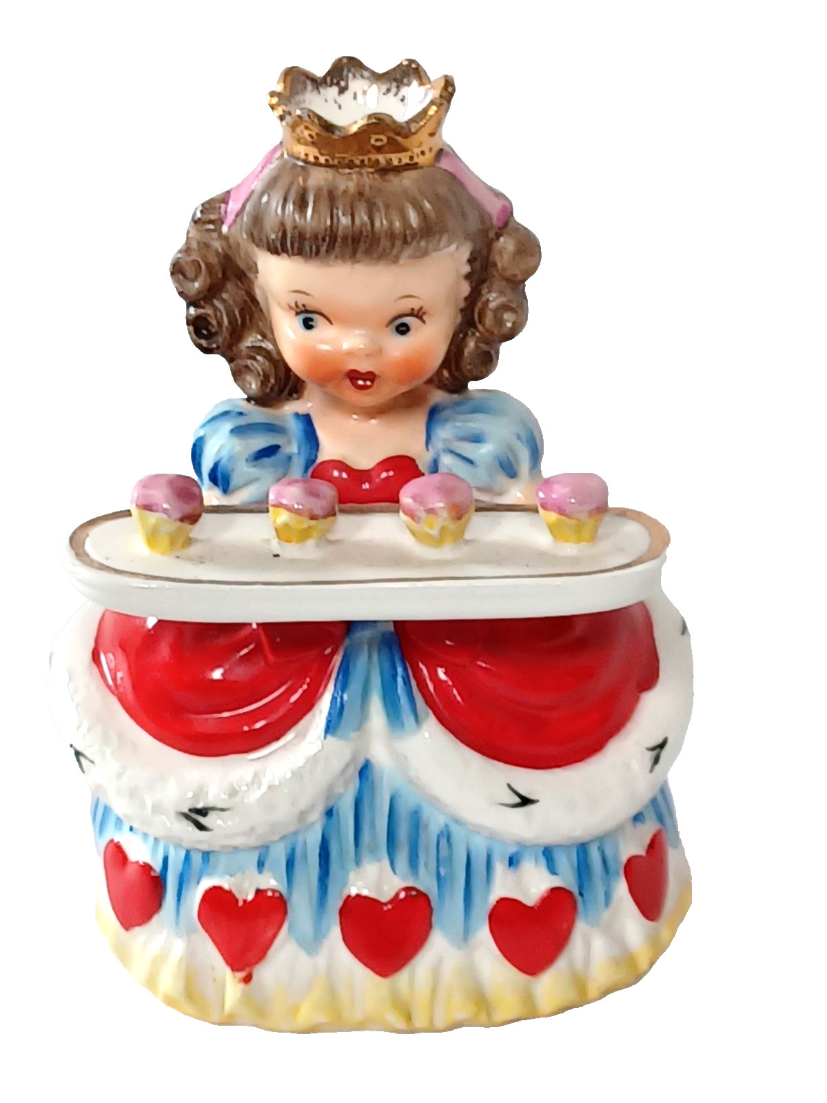 Queen of Hearts figurewith cupcakes Napco Japan 1956