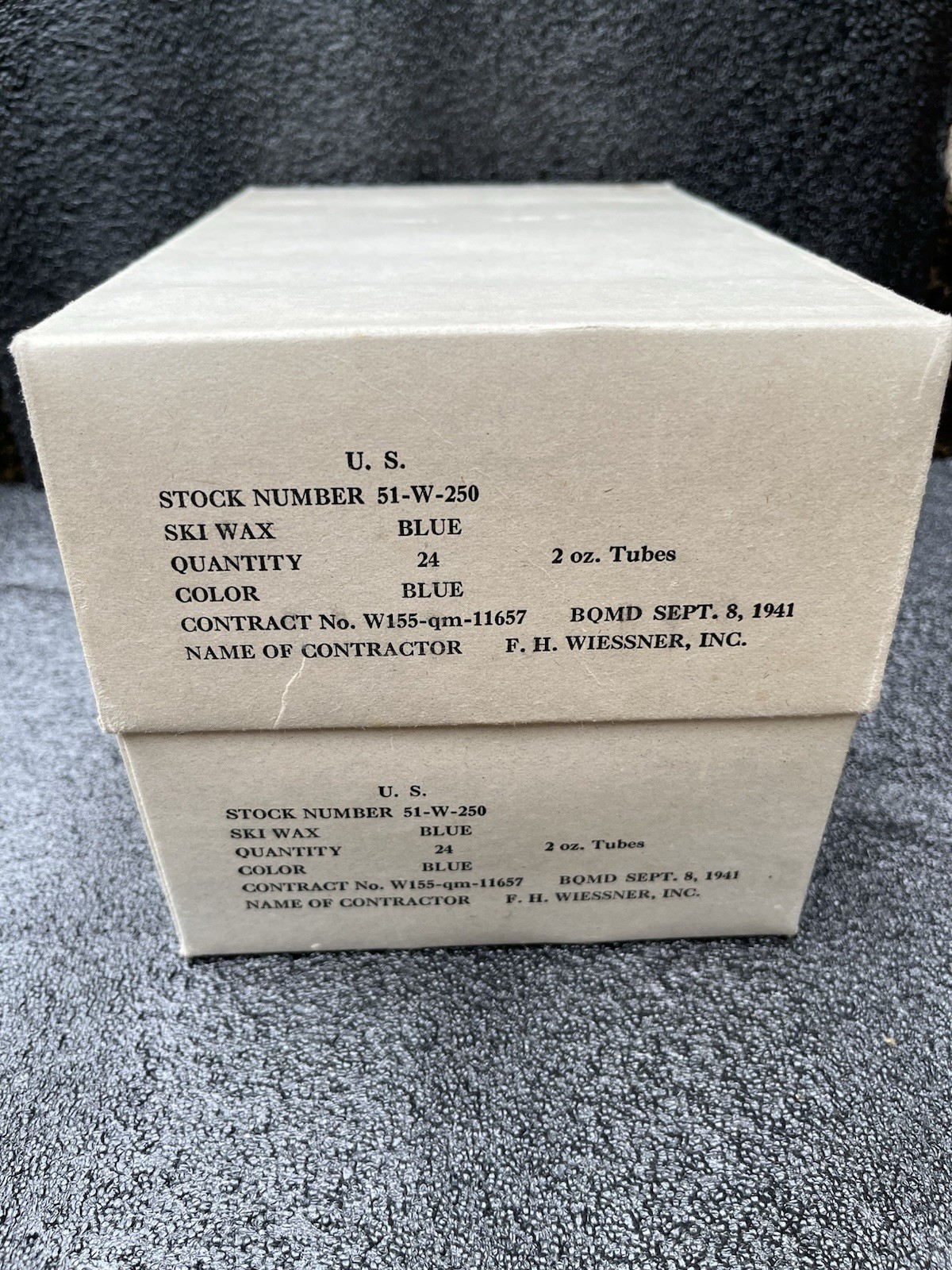 WWII 10th Mountain Camp Hale x24 Blue Ski Wax F. H. Wiessner September 8, 1941