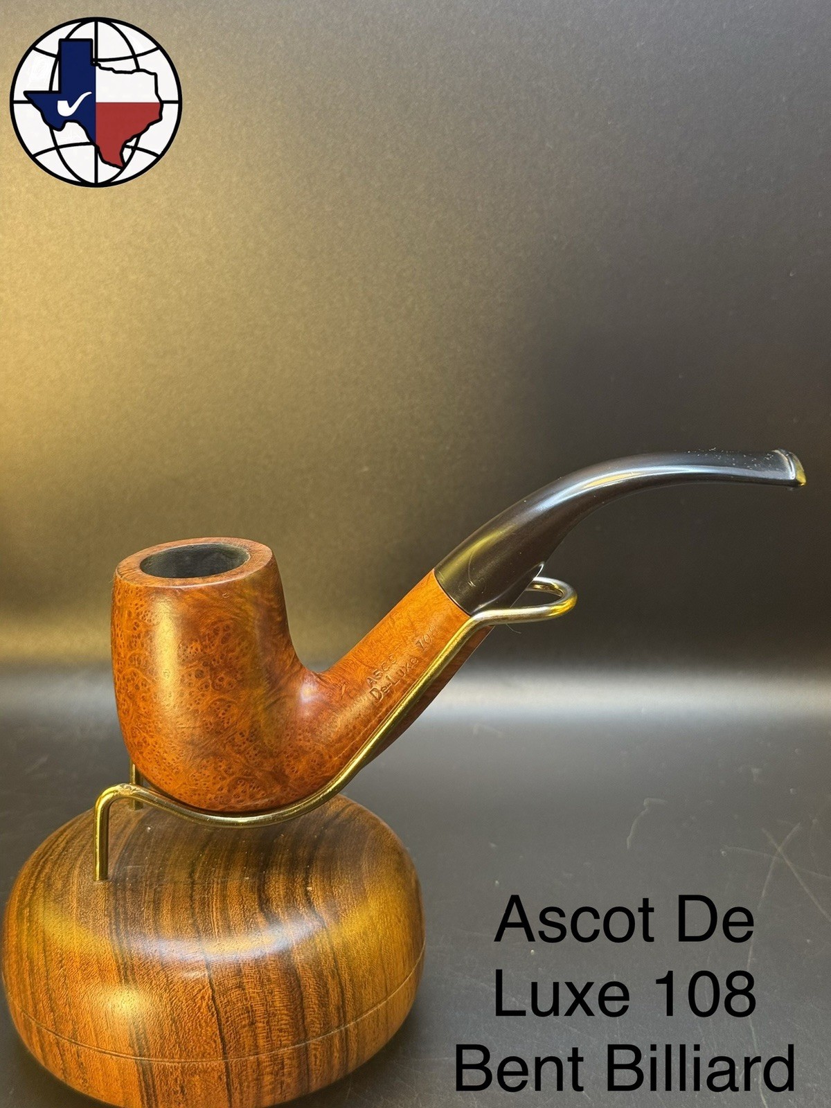 Vintage Ascot De Luxe 108 Bent Billiard Tobacco Pipe
