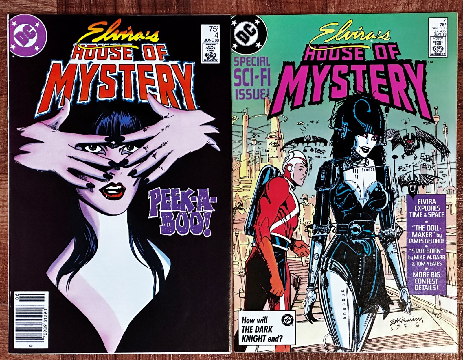 Elvira's House of Mystery #4 & #7 Lot (1986 DC) Sienkiewicz Cover Beachum Newsst