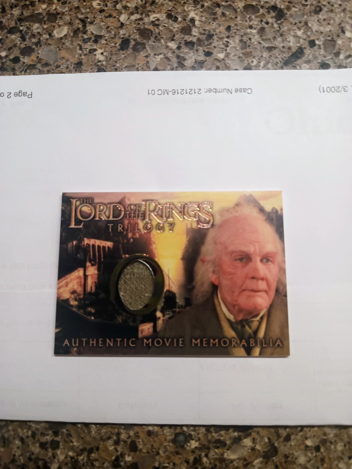 2004 LORD OF THE RINGS TRILOGY CHROME BILBOS GREY HAVENS WAISTCOAT COSTUME CARD
