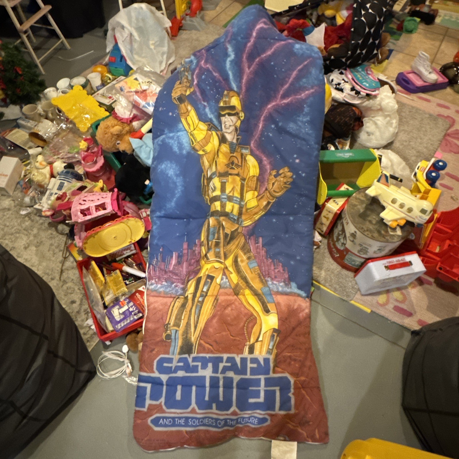 Vintage Captain Power and Soldiers Of Future Sleeping Bag 1987