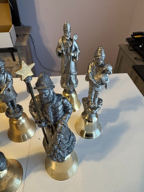 Lot of 12 Michael Ricker Signed & Numbered Pewter Collectible Bells – 11 Certifi