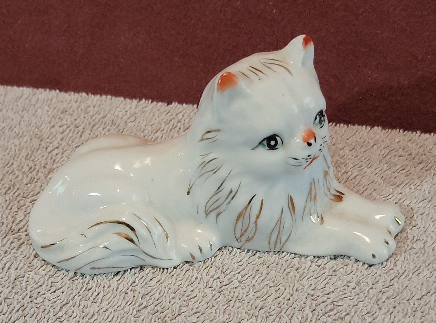 Vintage White Porcelain Kitty Cat Figurine 4.75\