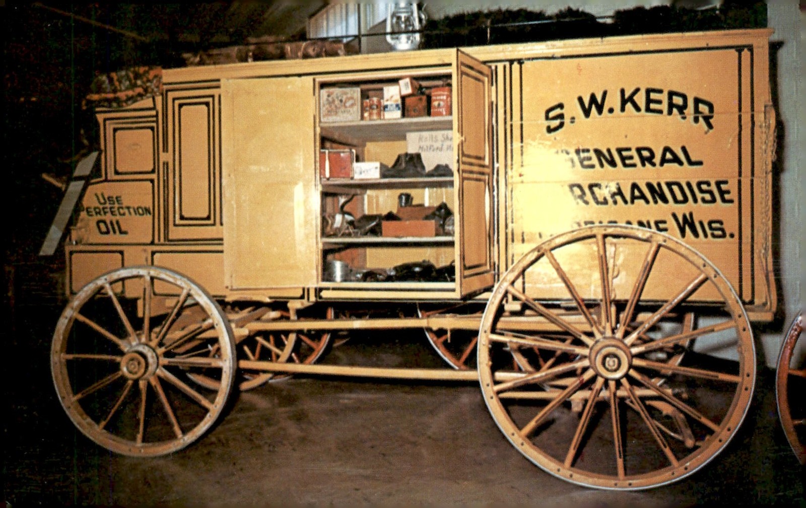 S.W. Kerr\'s Peddler\'s Wagon, 1870 Hurricane, Wisconsin Postcard