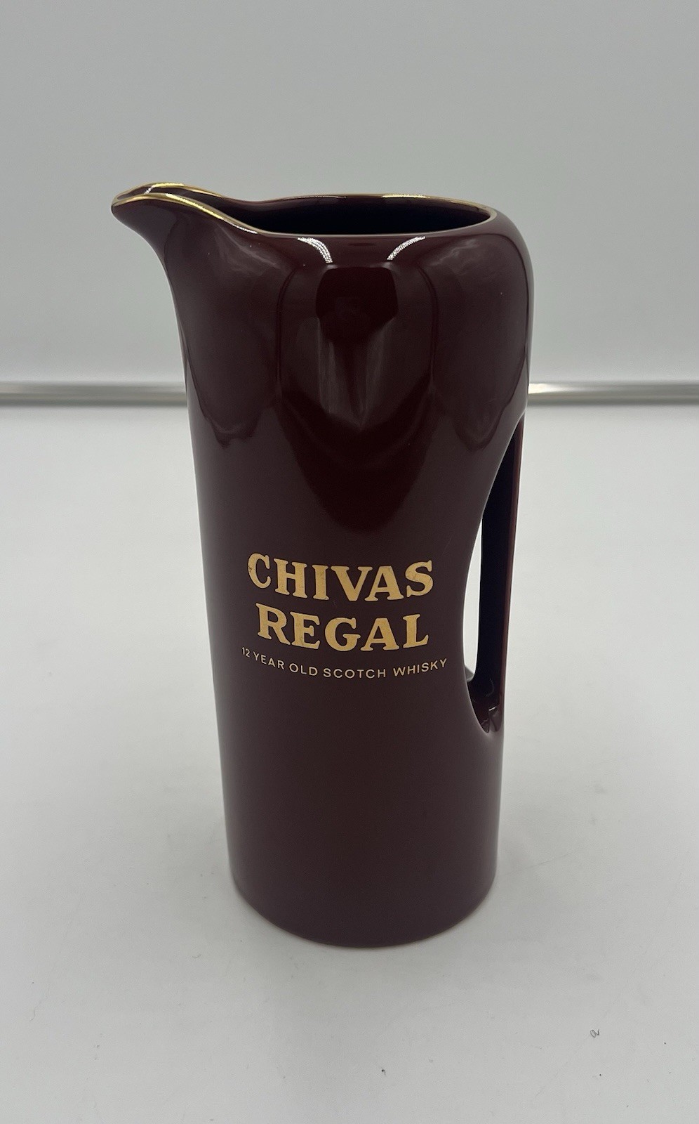 Chivas Regal 12 Year Old Scotch Whisky Brown Ceramic Jug Pub Bar Pitcher Wade