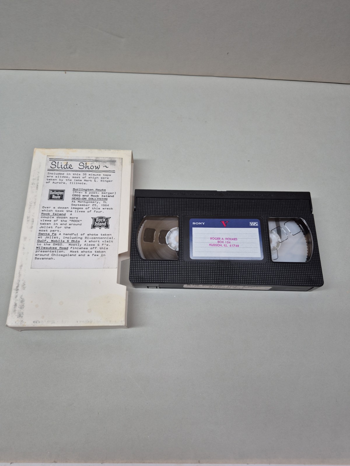 Roger Holmes Slide Show  Rare Htf Trains VHS Vtg Railroad Rock Island Santa Fe