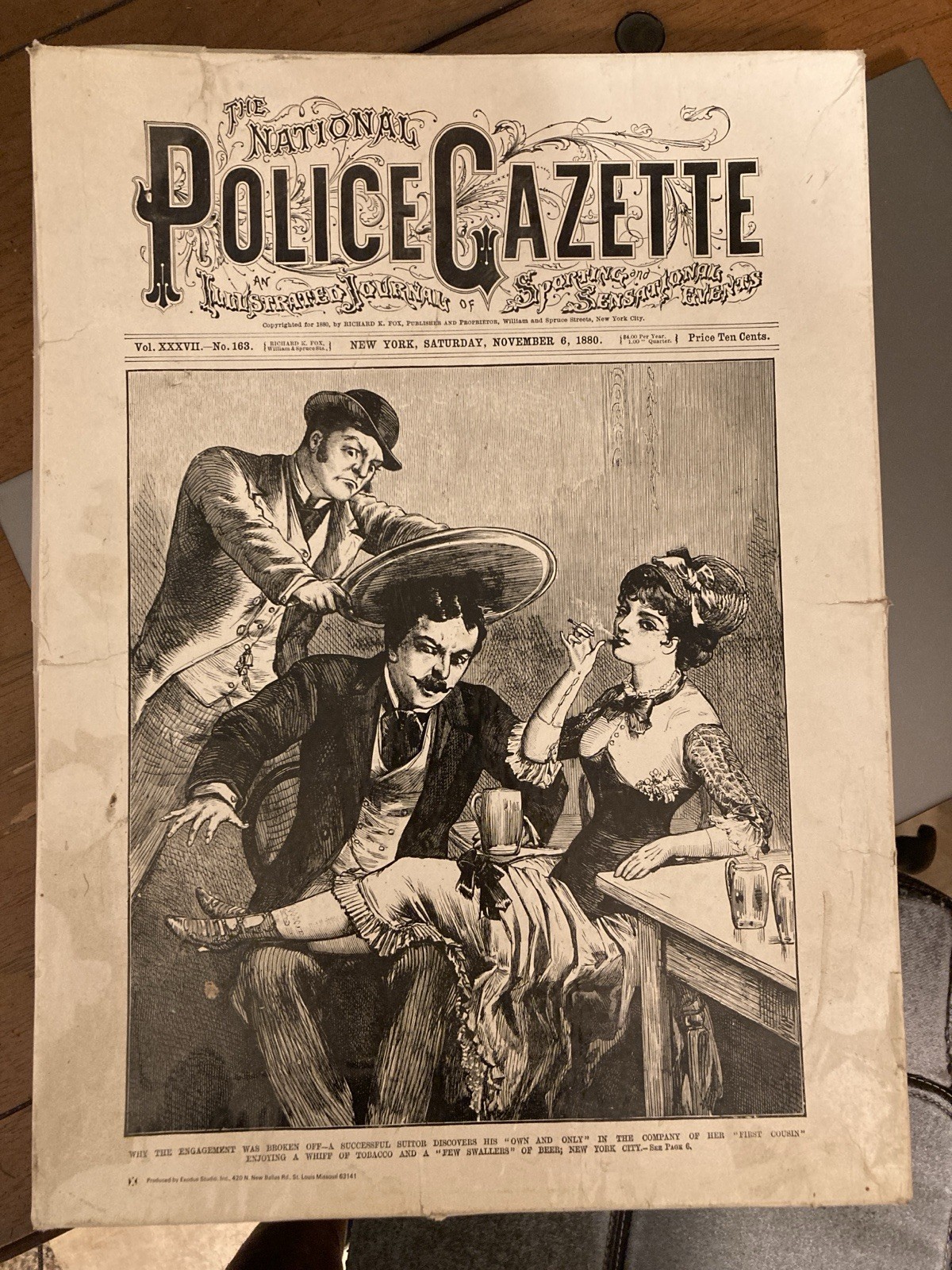 Vintage 1880\'s Police Gazette 6 Complete Issues With Original Box