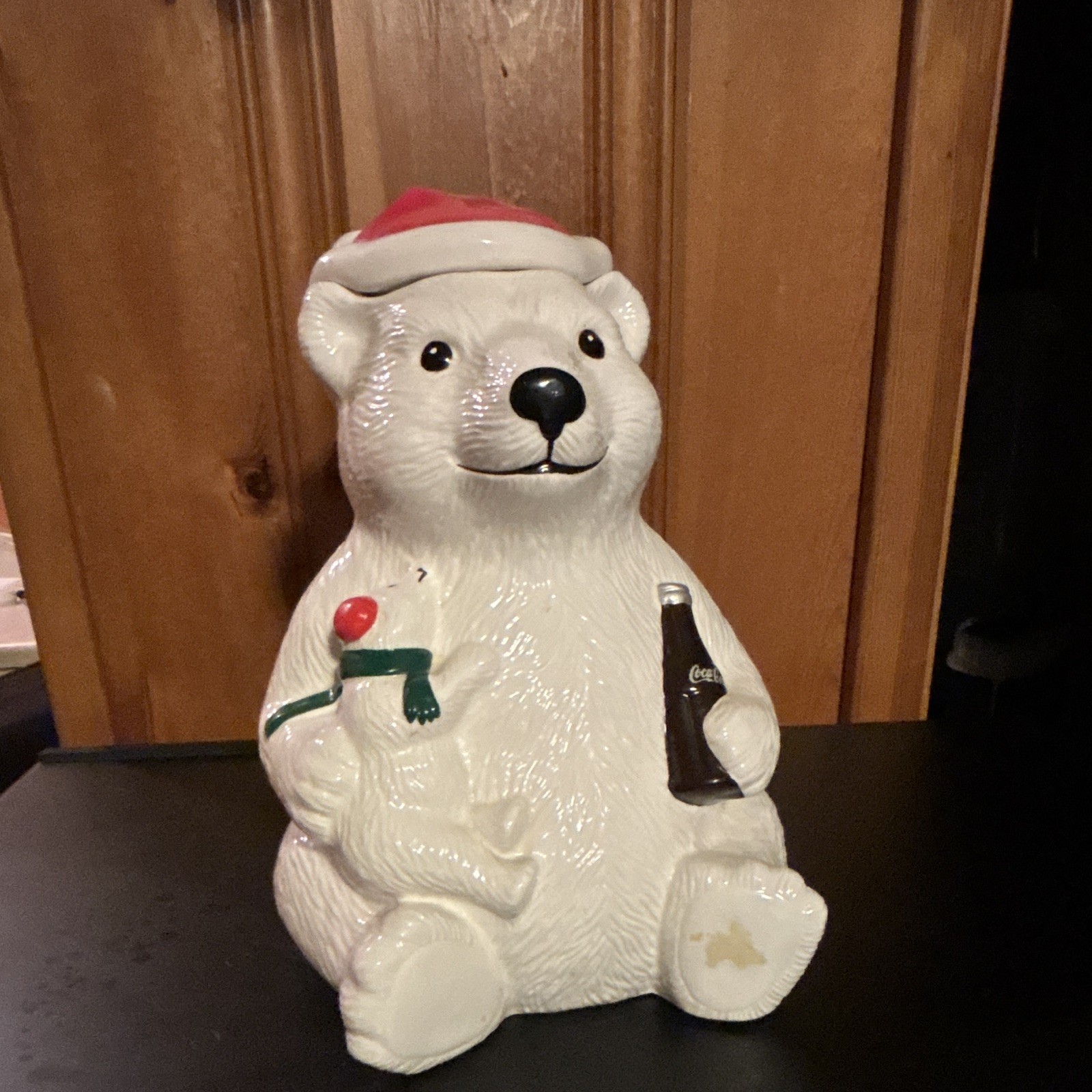 Coca-Cola Christmas Bear Cookie Jar ￼