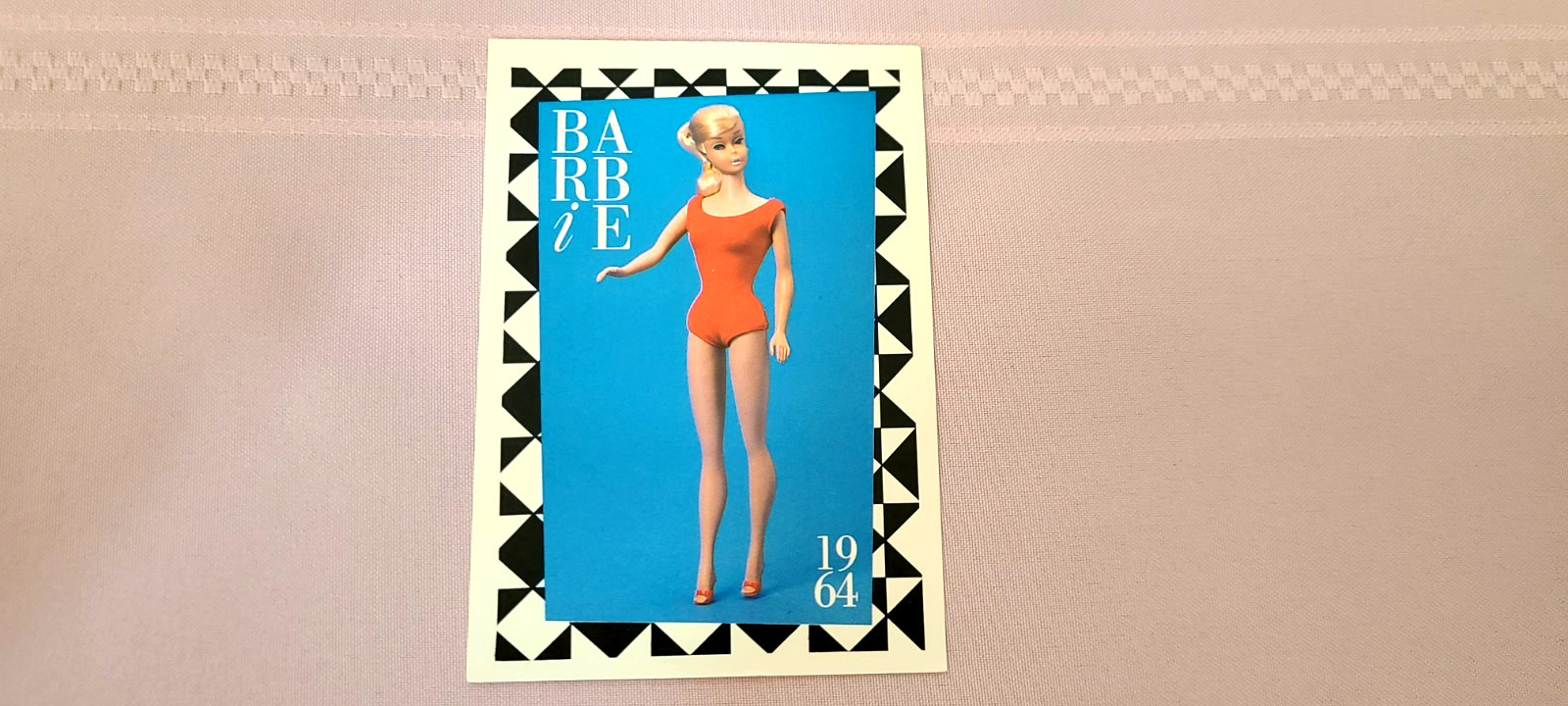Barbie Fashion Card #36 Swirl Ponytail Barbie in Bathing Suit 1964