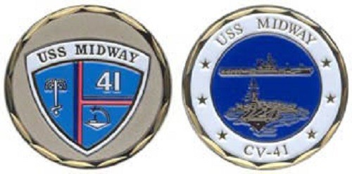 USS MIDWAY Military Challenge Coin - Eagle Crest 2298
