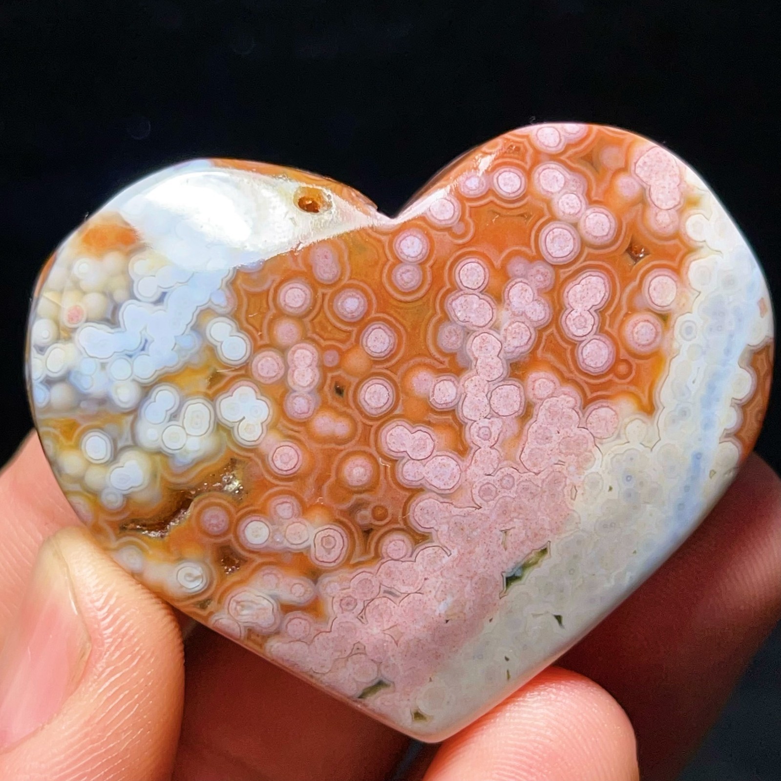Rare 59G Natural Beautiful Ocean Jasper Heart-Shaped Healing Madagascar L8066