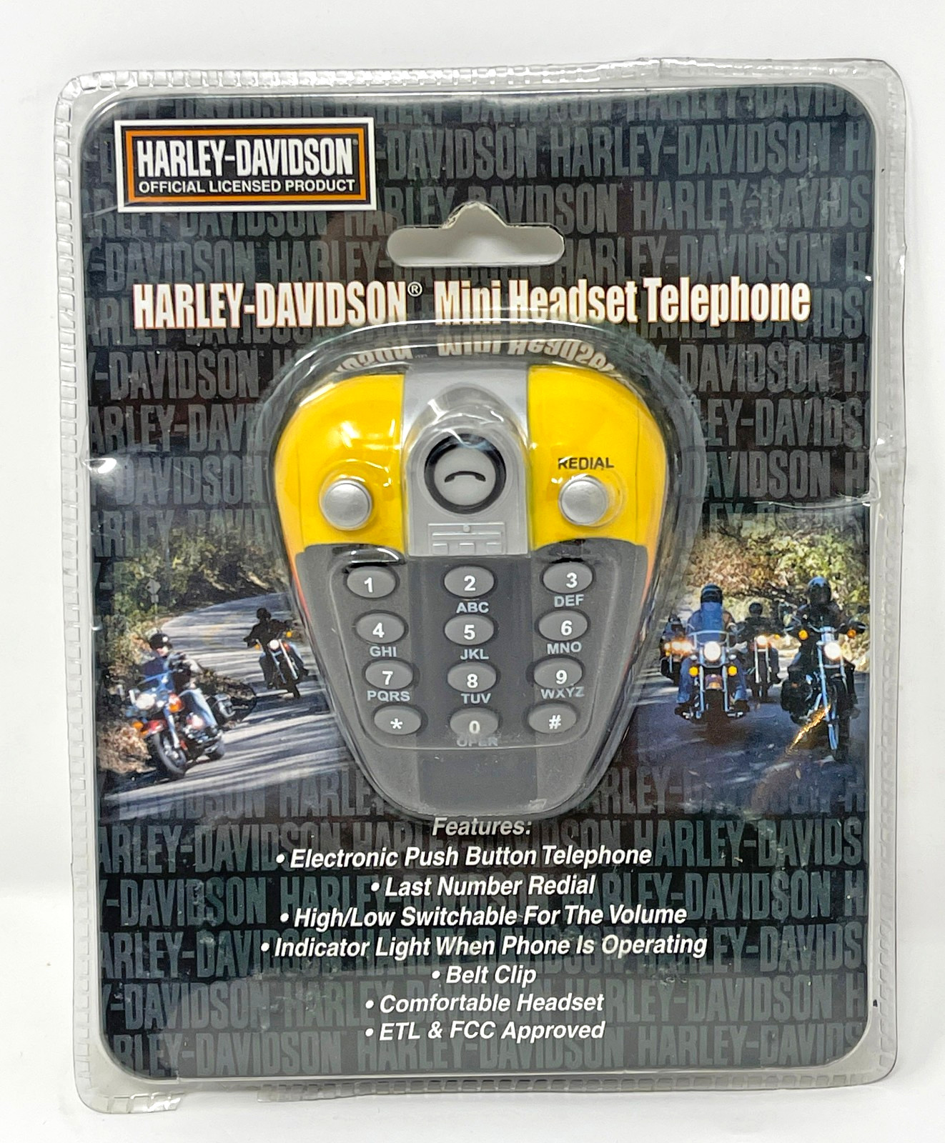 Harley Davidson Mini Headset Telephone Fuel Tank Shaped TeleMania 2002 Unopened