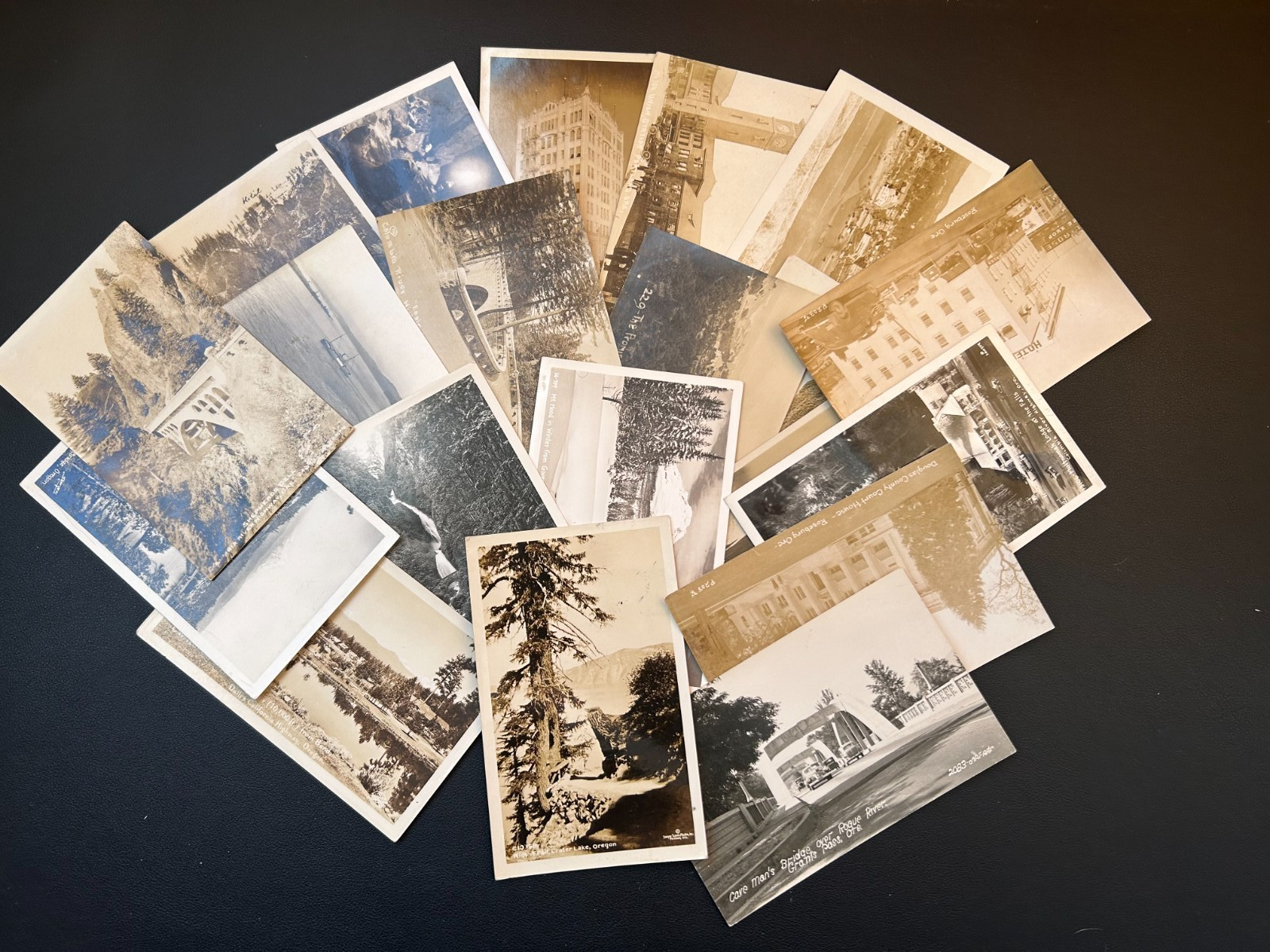 Oregon Cities and Landscapes Views. Vintage Real Photo Postcards Lot of 20