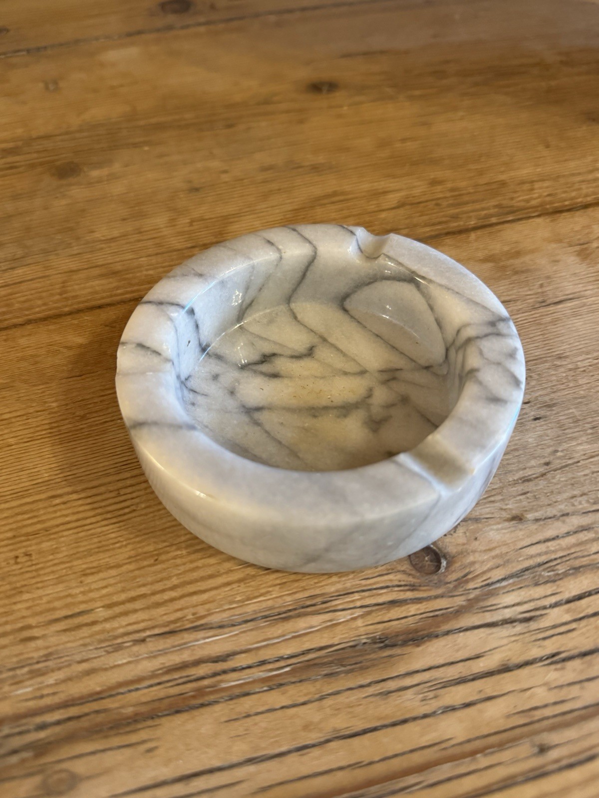 Vintage Marble 4” Ashtray Mid Century