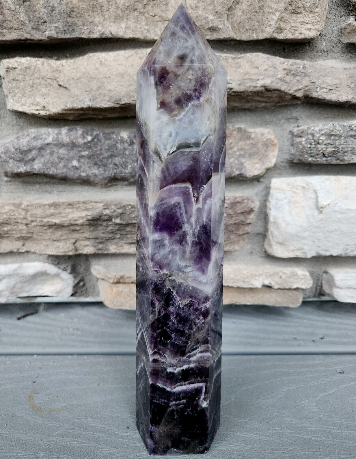 Chevron Amethyst Tower Dream Large Big Tall Crystal Chakra Gemstone Point Reiki