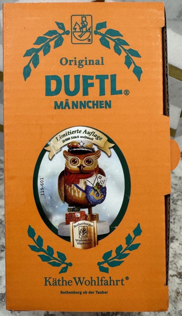Kathe Wollfahrt Incense BurnerOriginal Duftl Mannchen Limited Postman OWL Kathe Wollfahrt Incense BurnerOriginal Duftl Mannchen Limited Postman OWL