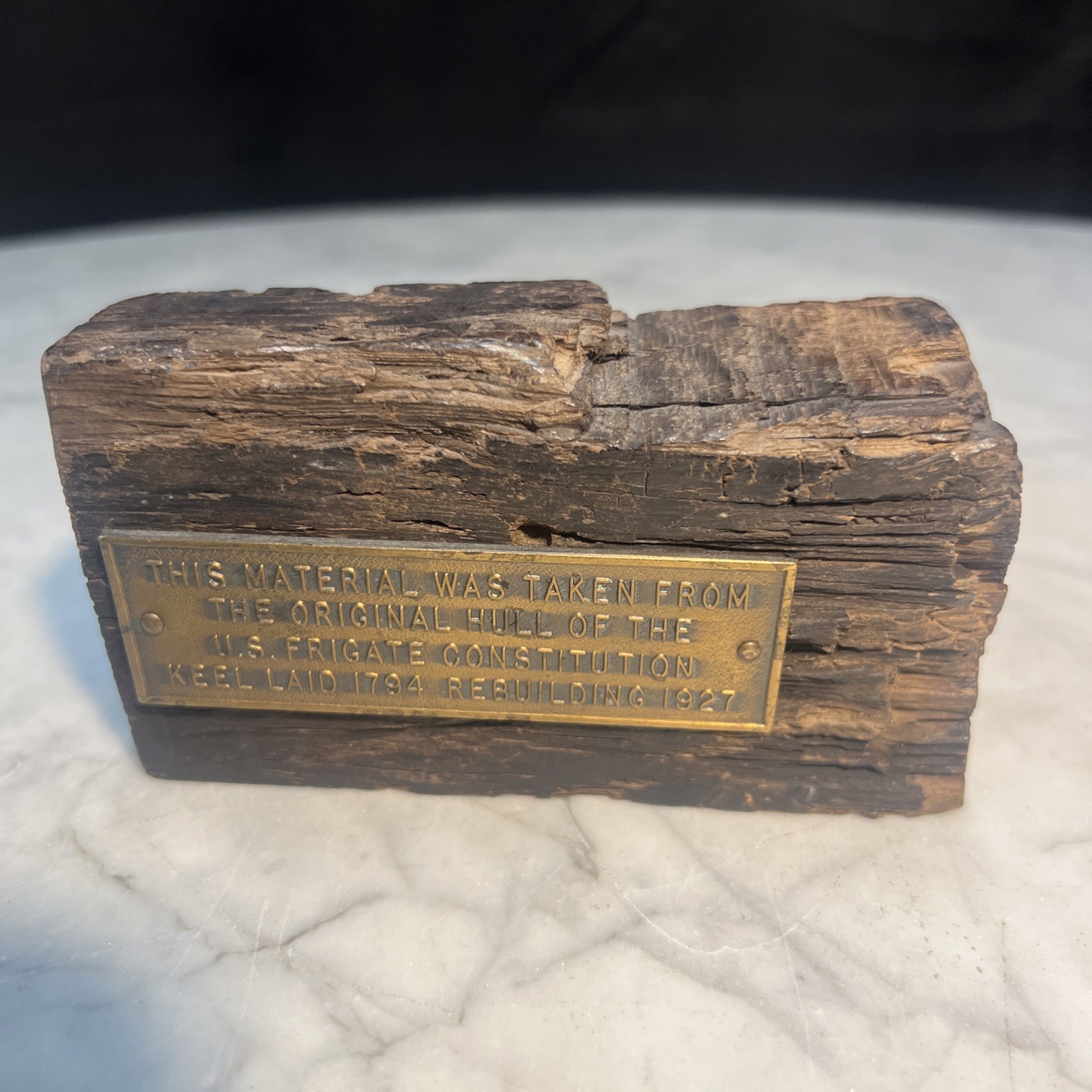 RARE USS Constitution WOOD RELIC 1794 Old Ironside