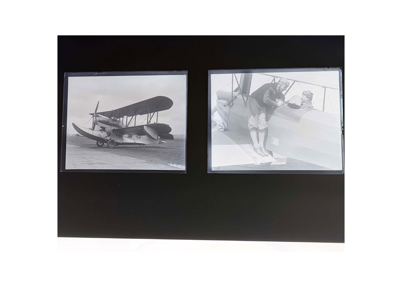 1928 Chinese Aviator Harry King Loening Amphibian 2 Glass Negatives OOAK Boston