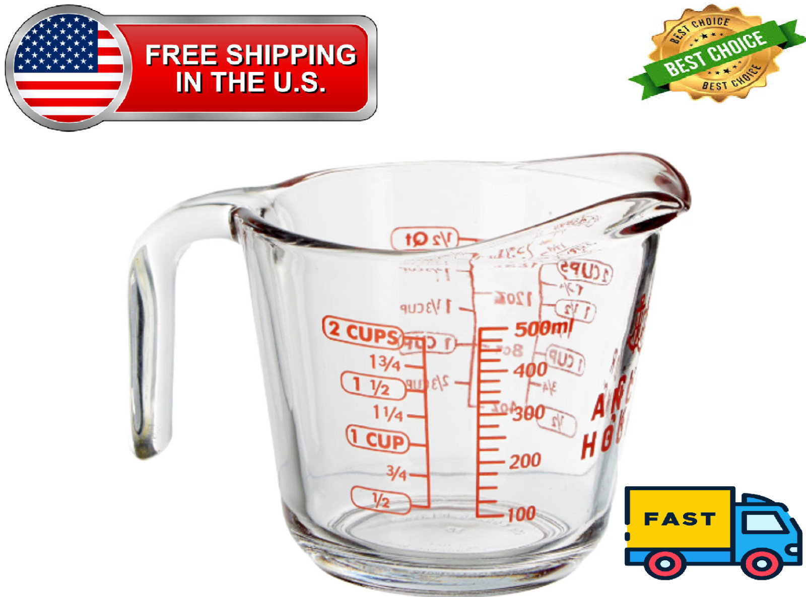 Anchor Hocking Glass Measuring Cup, 2 Cup Anchor Hocking Glass Measuring Cup, 2 Cup
