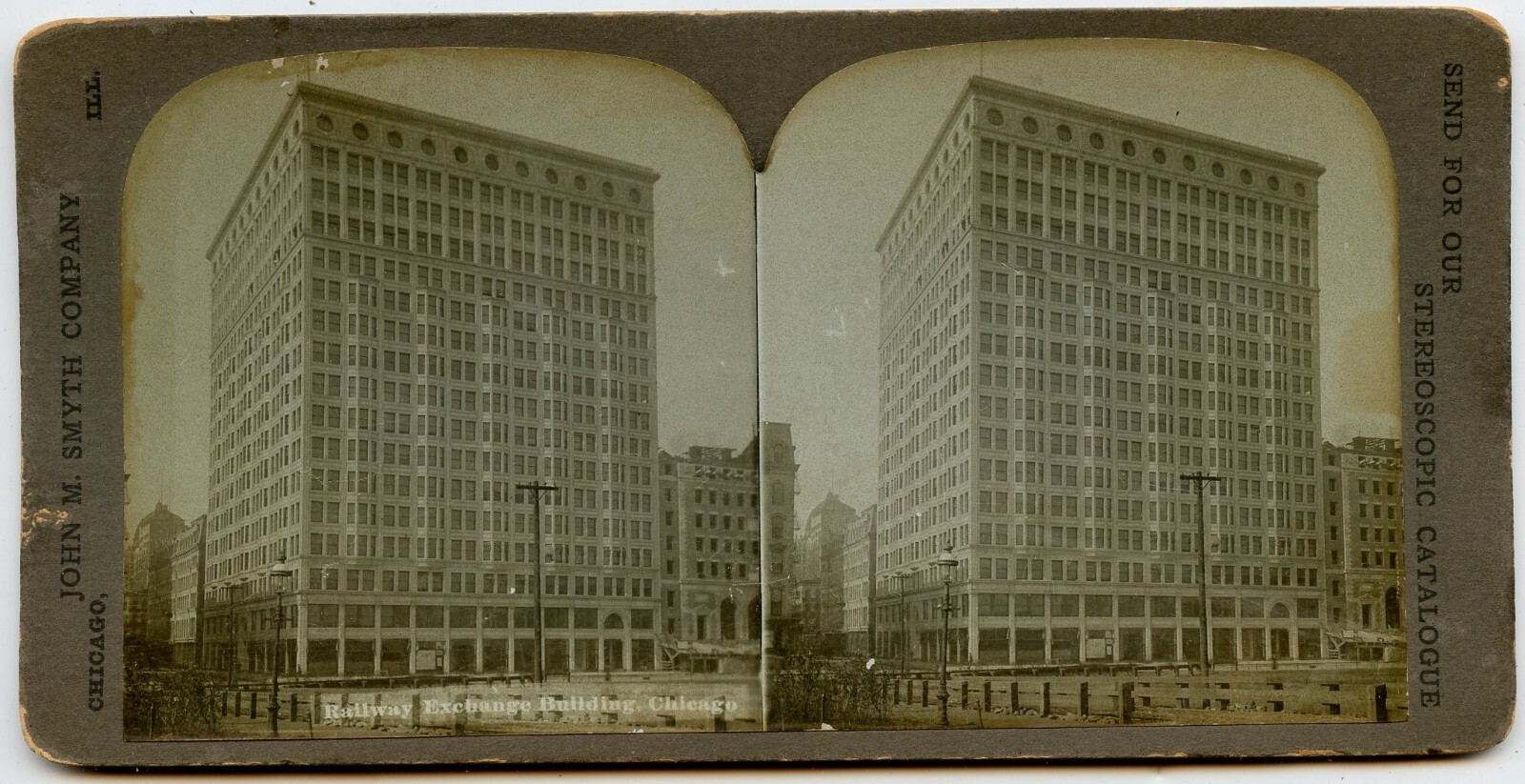 Railway Exchange Building , Chicago IL Vintage Stereoview Photo by John M. Smyth