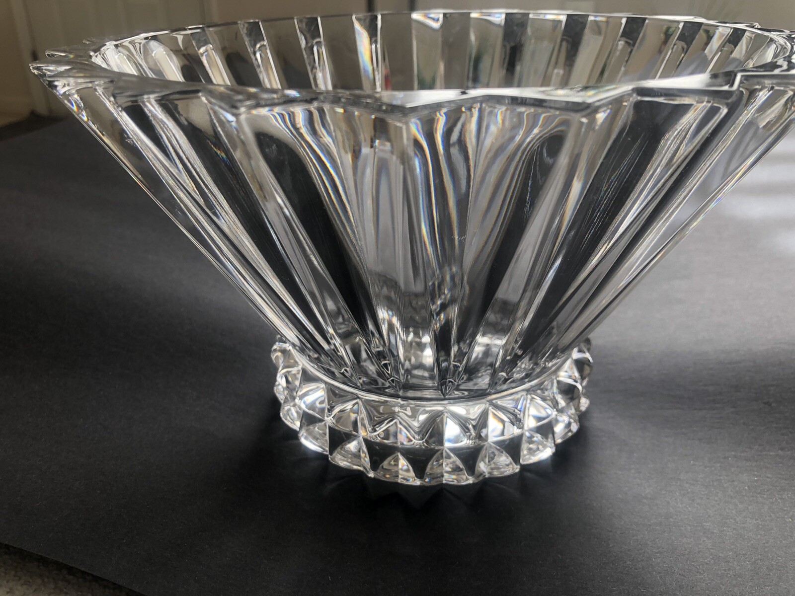 Rosenthal Lead Crystal Bowl 10” Blossom Pattern Signed and Made in Germany