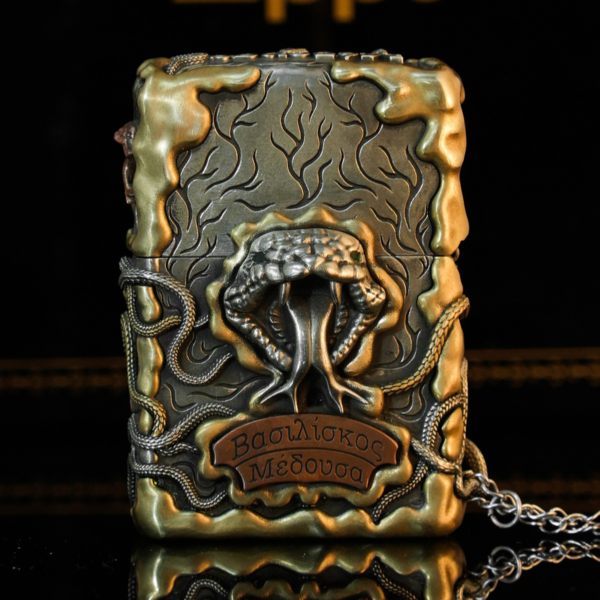 Medusa Snake Year Luminous Zippo Lighter - Handcrafted Mythical Design | Gift