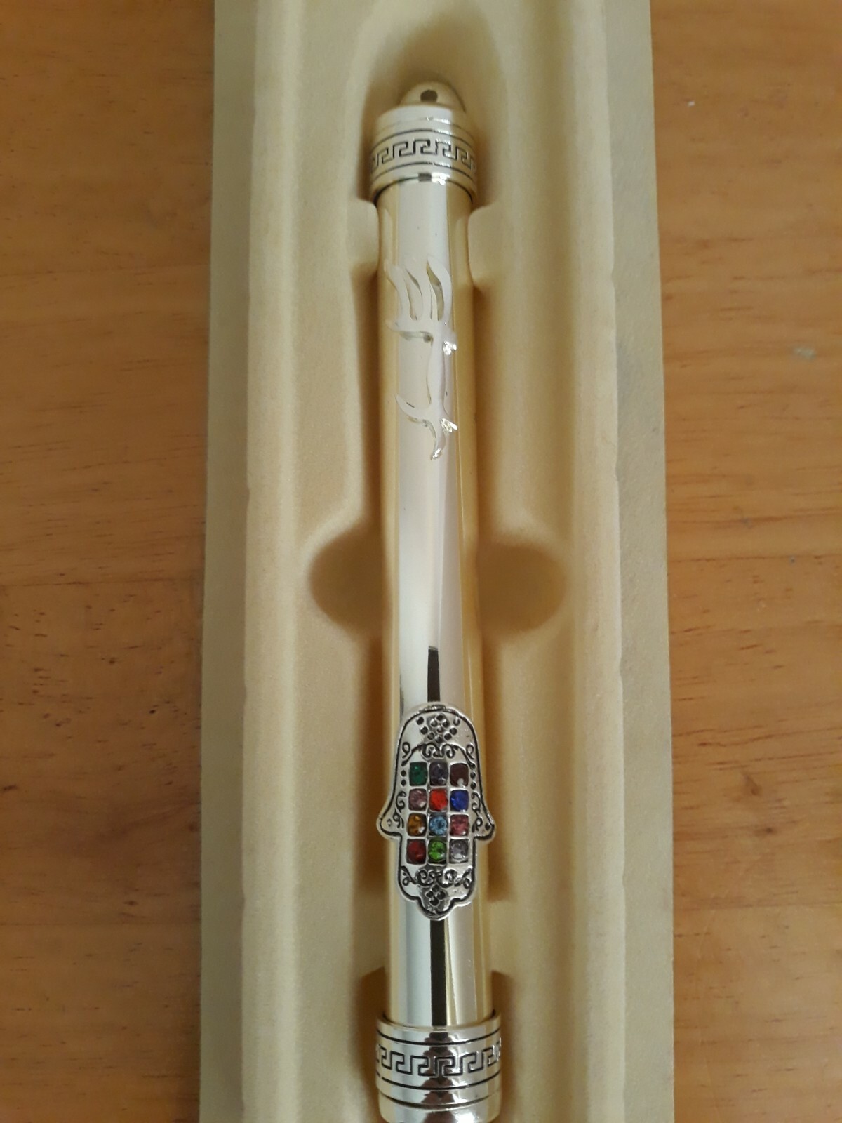 Original Karshi Jerusalem Mezuzah Case Empty Judaica Mezuza Israel