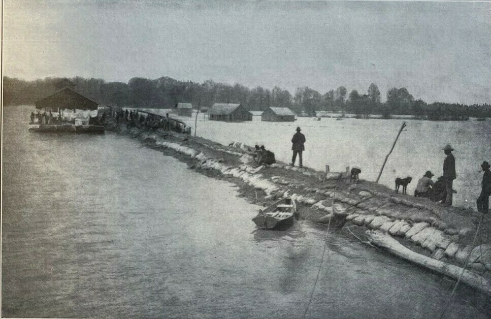 1910 Building Levees to Prevent Mississippi River Flooding illustrated
