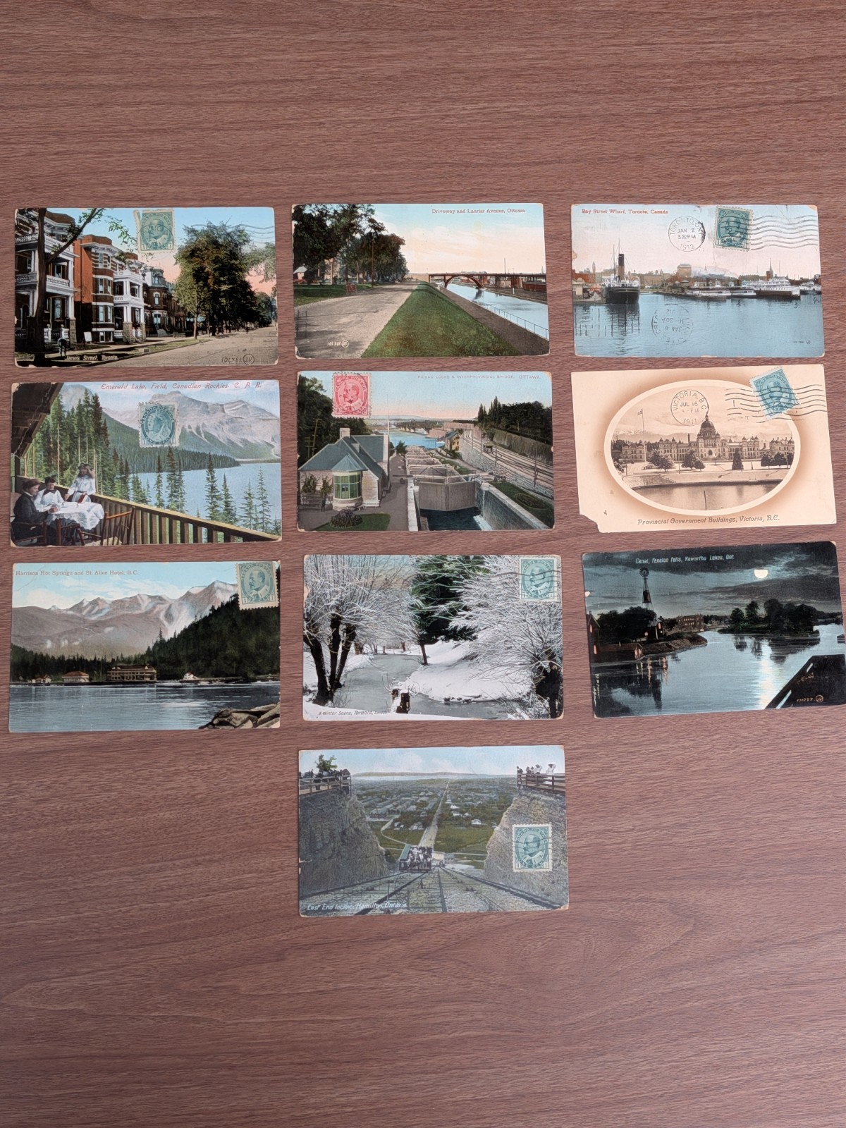 of 10 Antique Canada Postcards 1908-1912 Toronto Ottawa BC Rockies