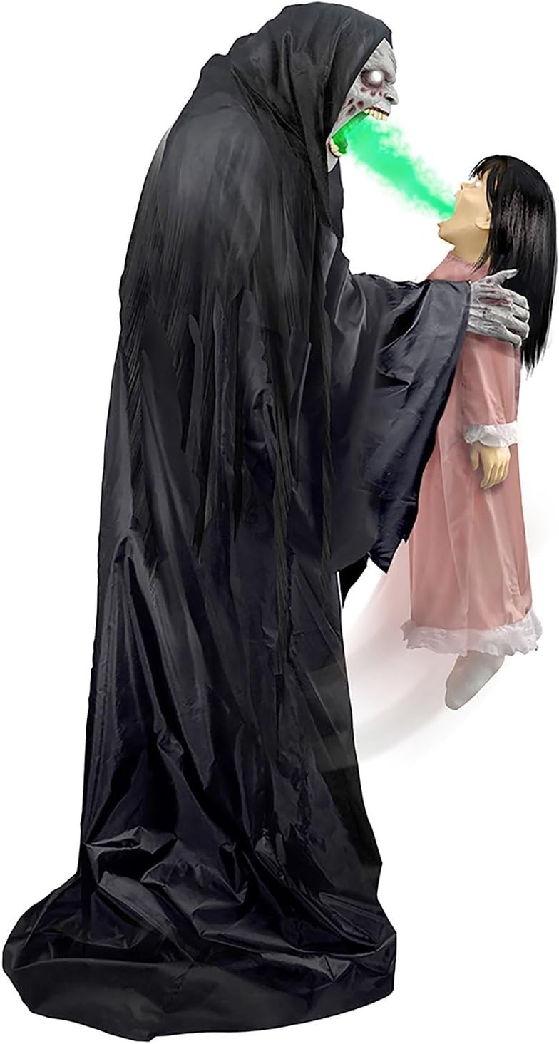 Haunted Hill Farm Soul Sucker Demon Reaper with Child Halloween Animatronic