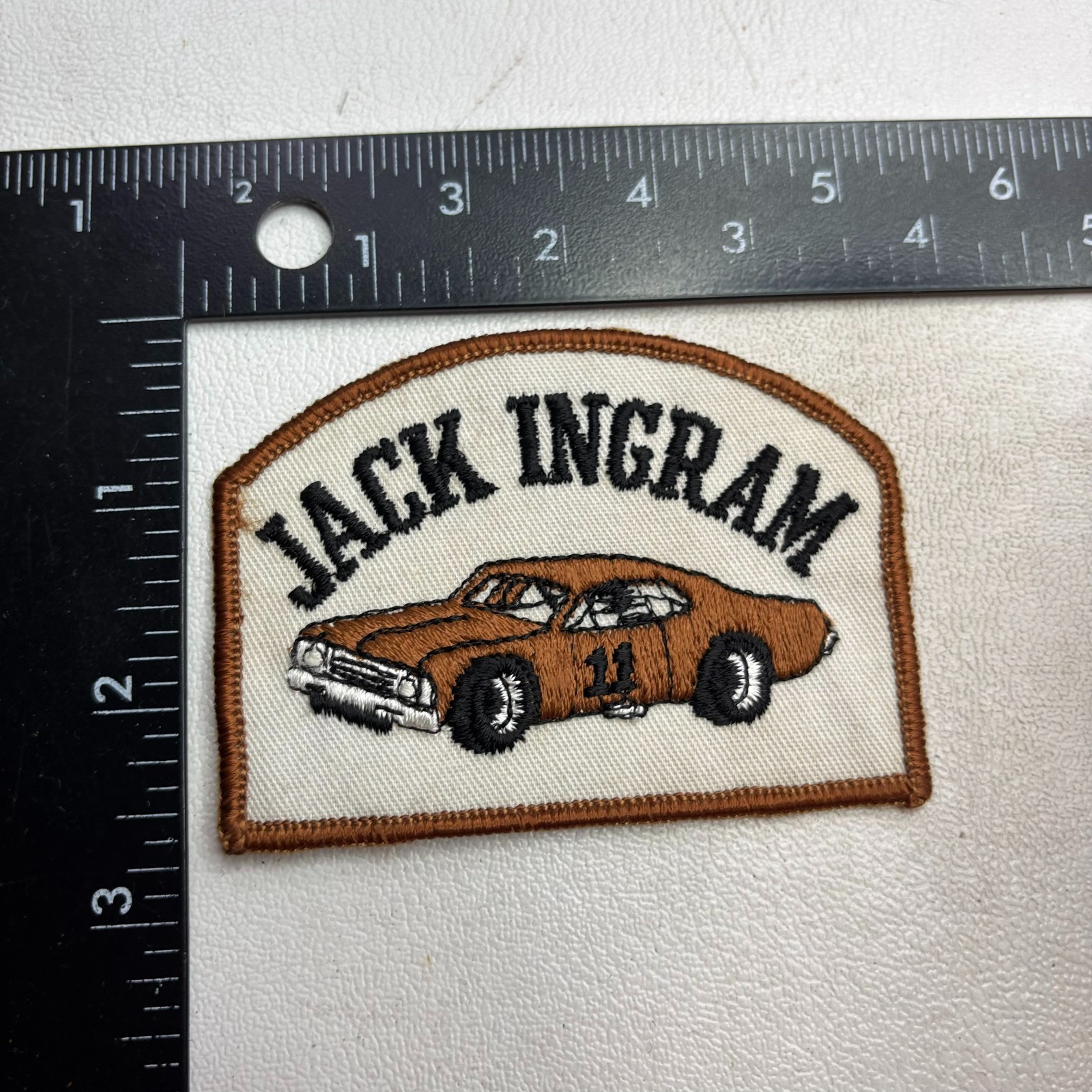 Vtg #11 Race Car JACK INGRAM Car Racing Motorsports Embroidered Patch 65C0