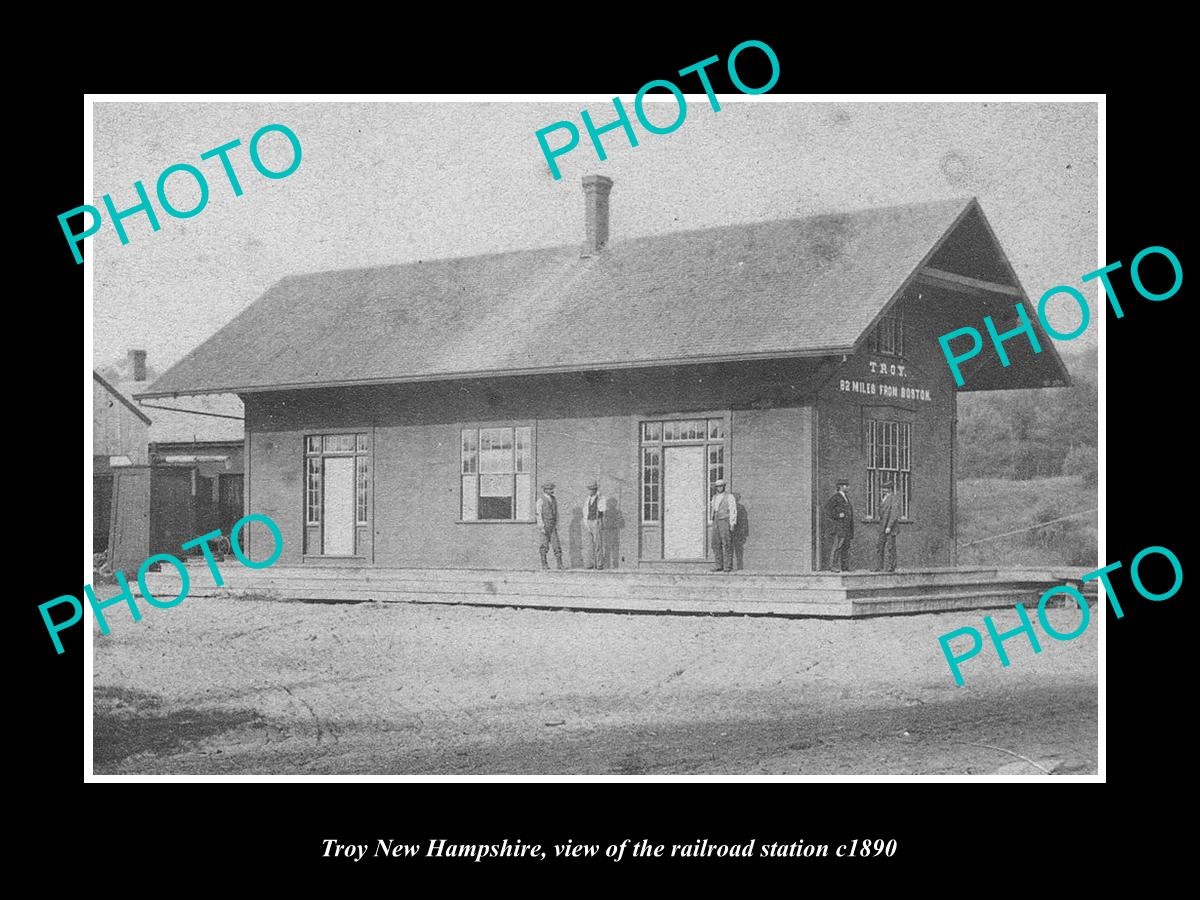 Troy New Hampshire The Railroad Depot Station c1890 Old Large Historic Photo
