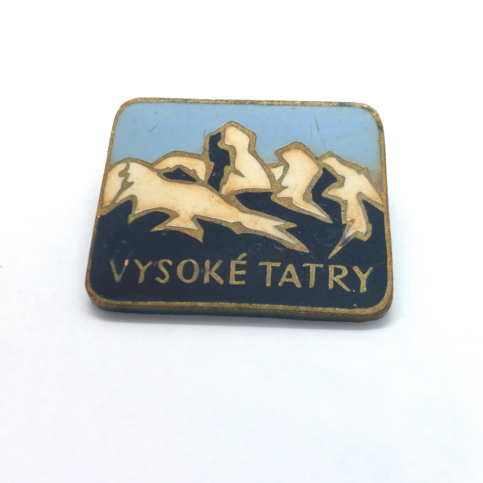 Vintage Vysoke Tatry High Tatras Mountains Slovakia Enamel Brooch Pin Europe