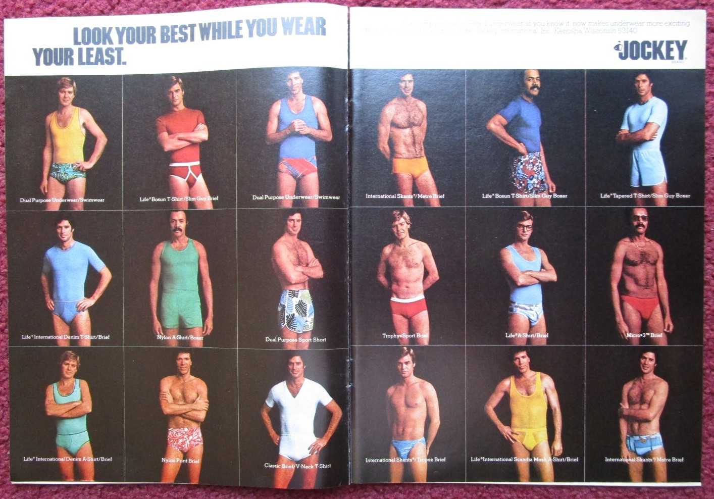 1976 Print Ad JOCKEY Men's Underwear Briefs ~Wear Least, Look YBest, 18 Styles 1976 Print Ad JOCKEY Men's Underwear Briefs ~Wear Least, Look YBest, 18 Styles